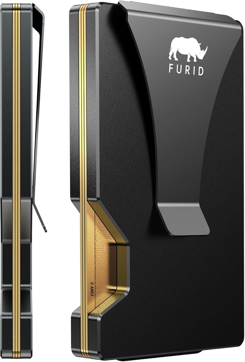 furid Card Wallet for Men Slim Minimalist: Metal Wallets with Money Clip - Rfid Thin Front Pocket Credit Card Holder - Gift for Men Husband Father at Anniversay Brithday - Image 1